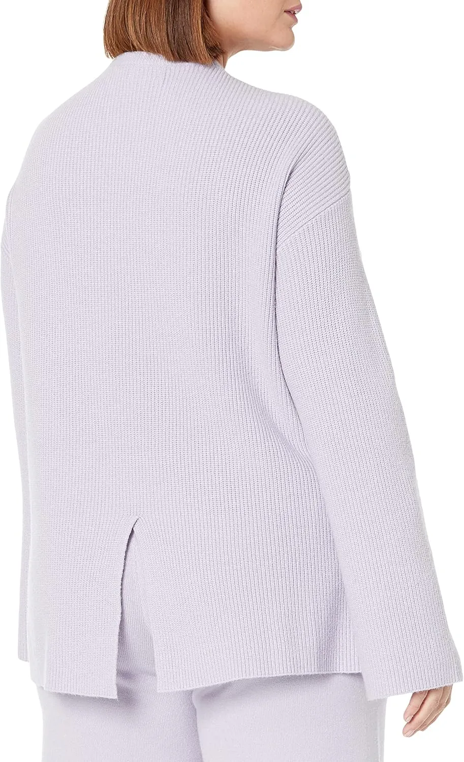 The Drop Women's Alice Crew-Neck Back-Slit Ribbed Pullover Sweater