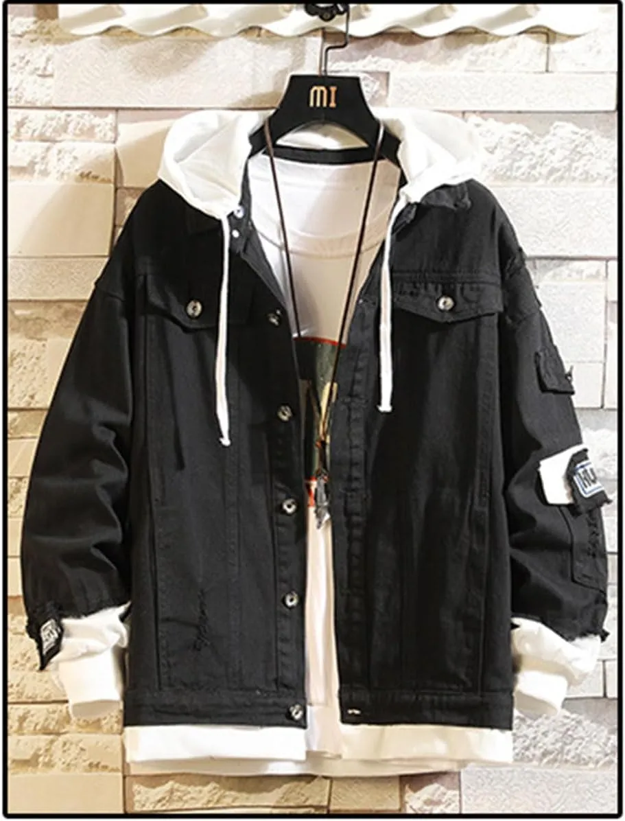 The SevenDeadly Sins Jeans Jacket Anime Meliodas Cosplay Denim Jacket Hoodie Casual Ripped Novelty Coat for Unisex