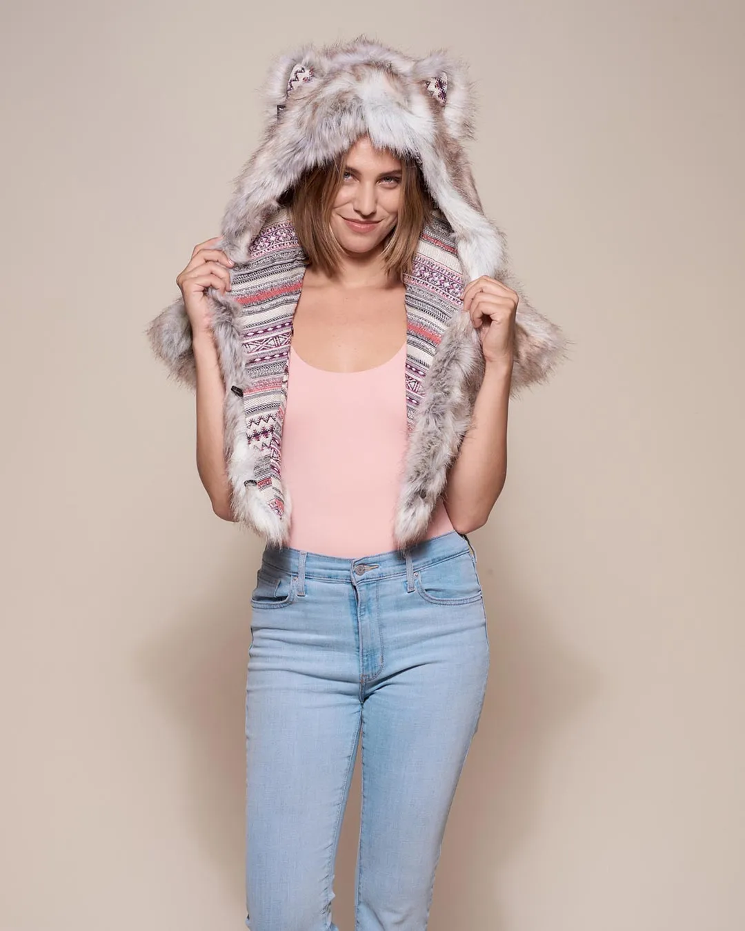 Timber Wolf Collector Faux Fur Shawl | Women's