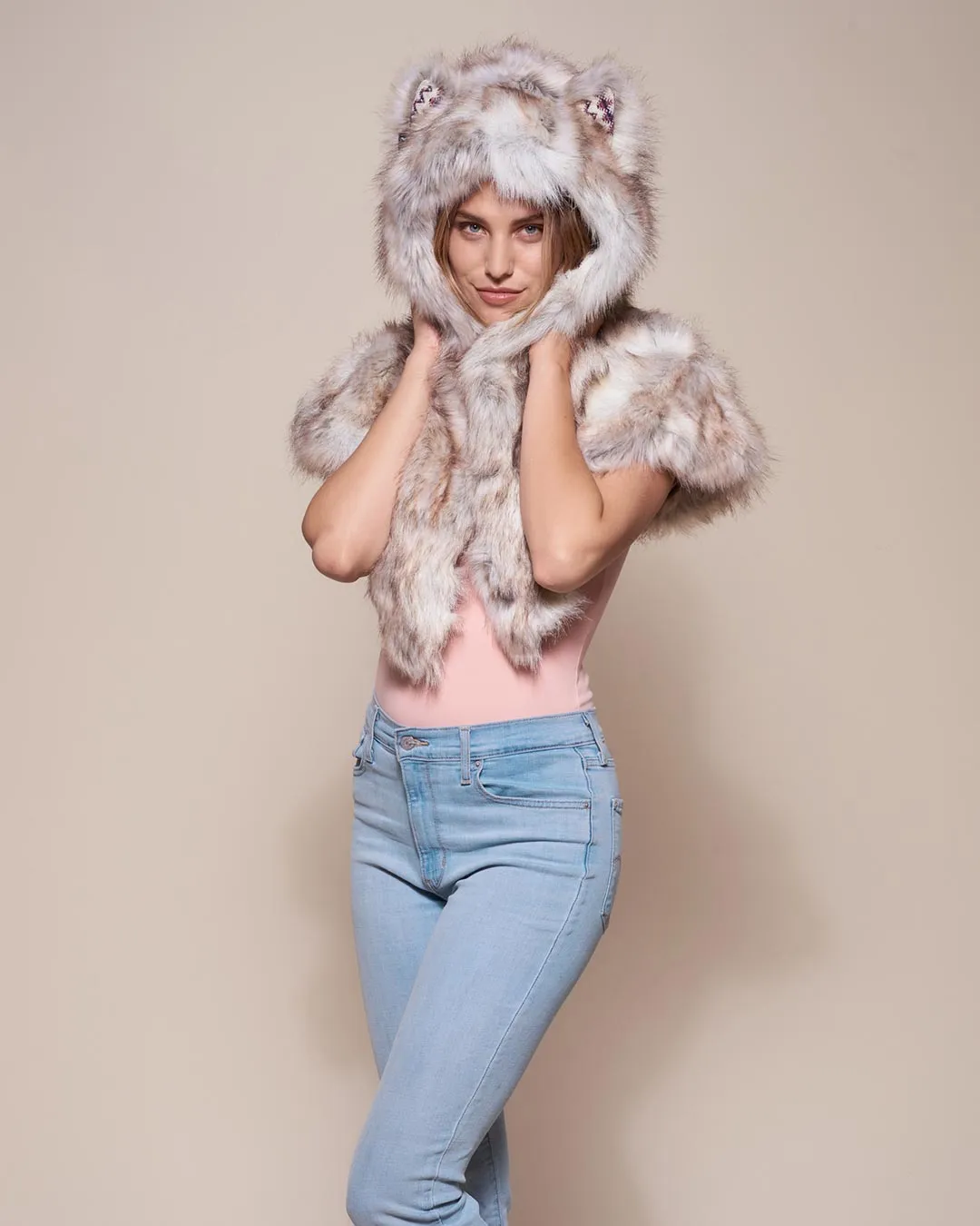 Timber Wolf Collector Faux Fur Shawl | Women's