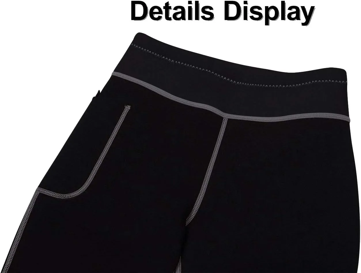 TrainingGirl Women's Hot Neoprene Sauna Sweat Shorts with Pocket Weight Loss Slimming Pants Workout Body Shaper Yoga Leggings