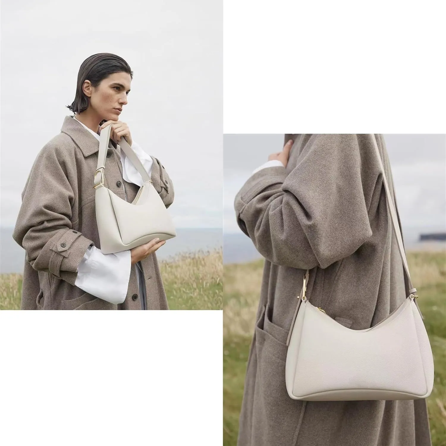 Trendy Leather Handbags,Crossbody Bags,Waterproof PU Shoulder BagMini Clutch Purse with Zipper Closure