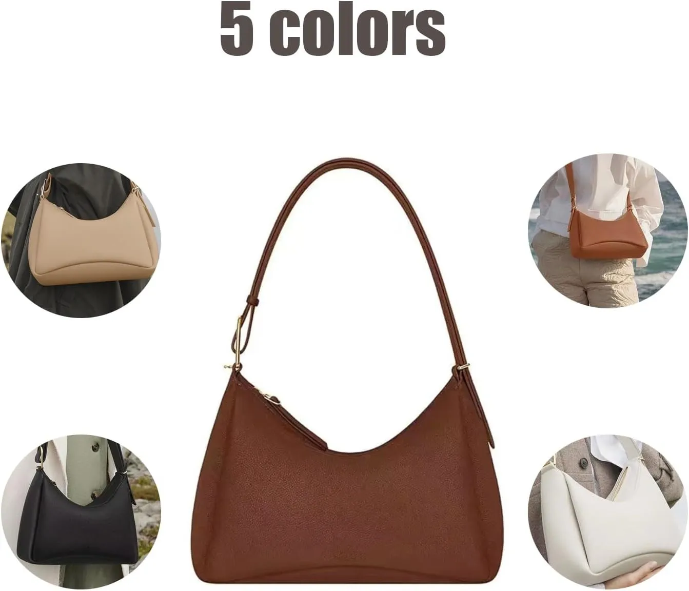 Trendy Leather Handbags,Crossbody Bags,Waterproof PU Shoulder BagMini Clutch Purse with Zipper Closure