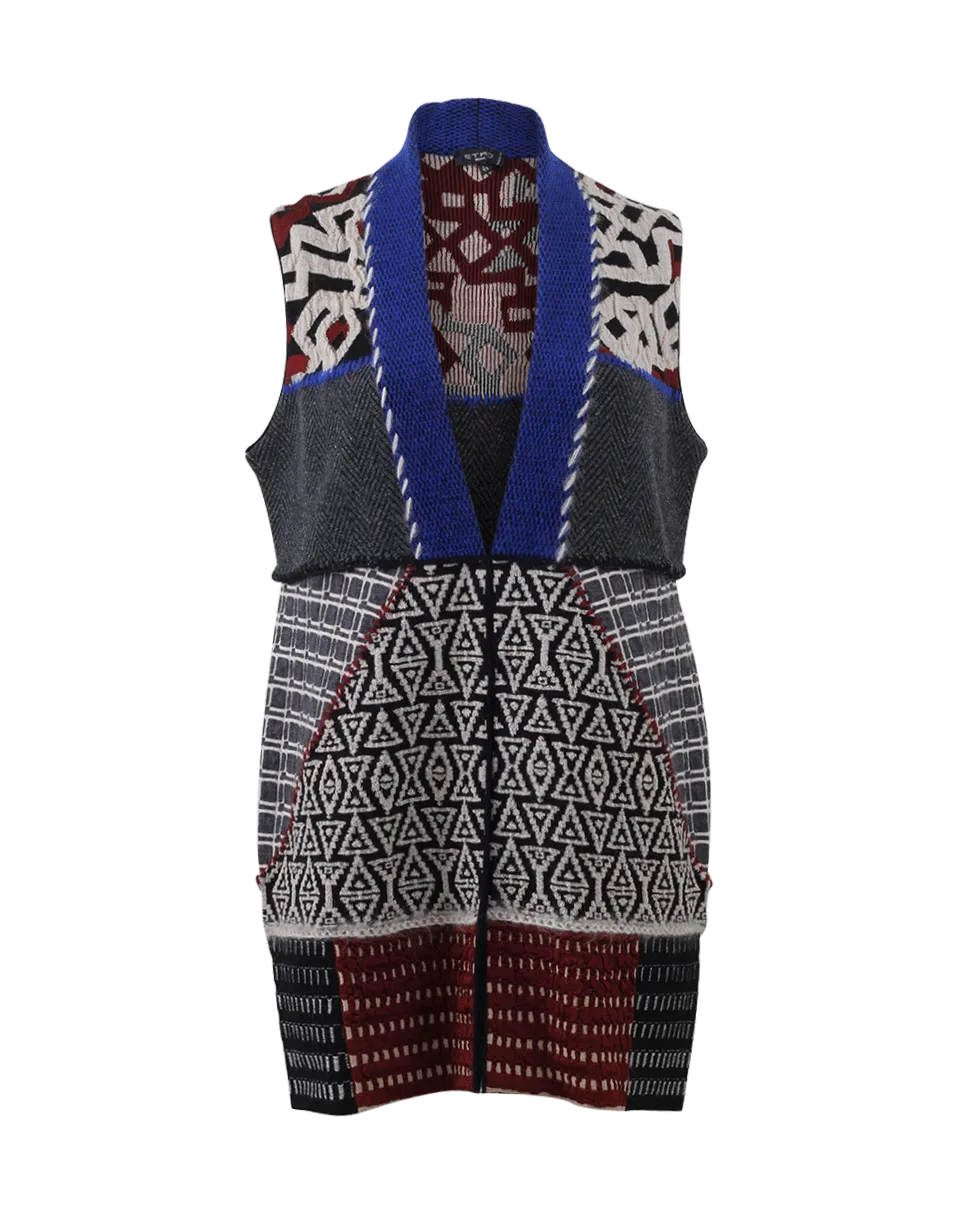 Tribal Print Knit Vest