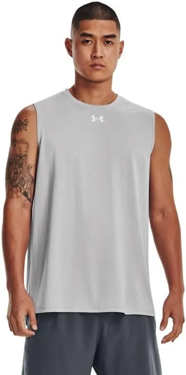 Under Armour Men's Team Tech Slvls Loose Grey Short Sleeve Shirt