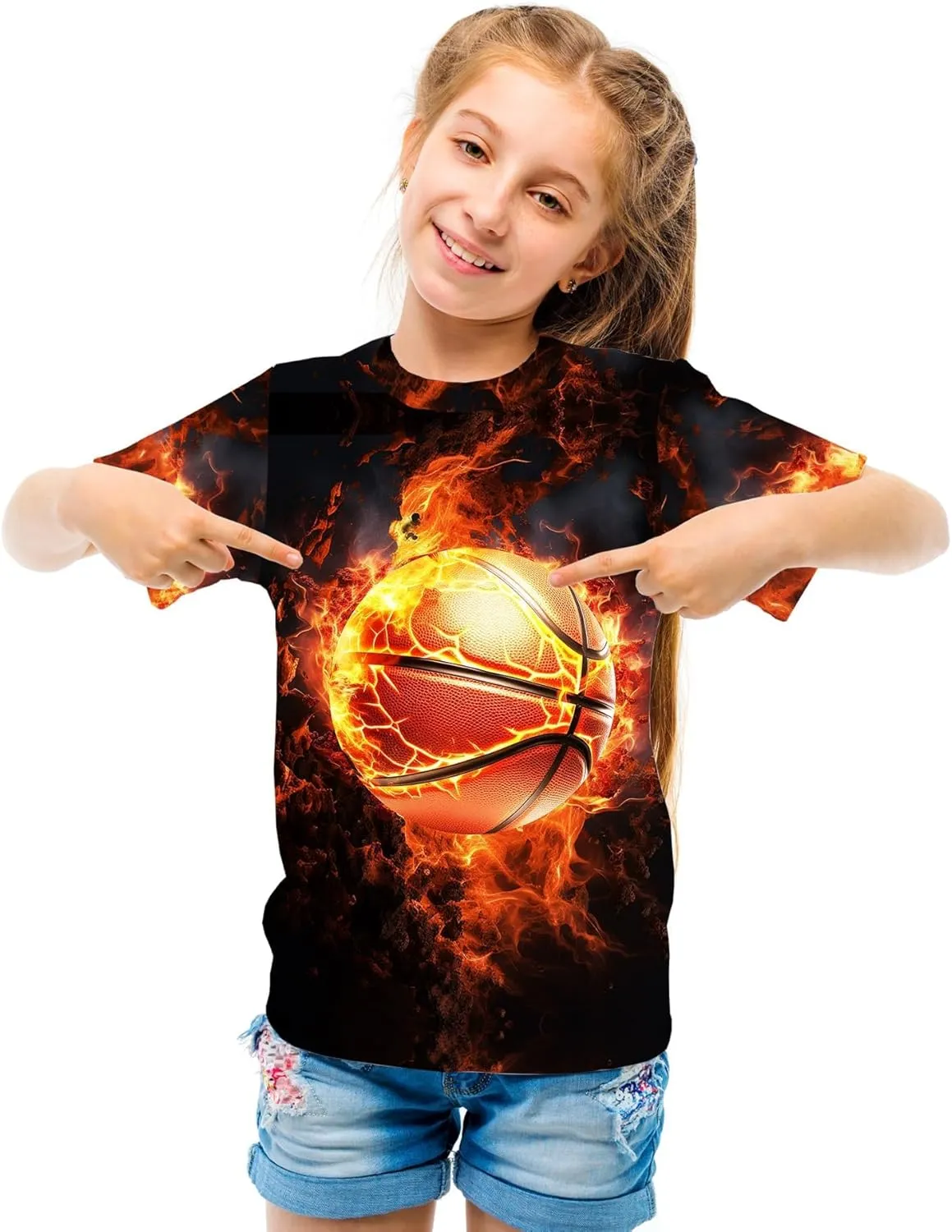 Unisex 3D Graphic Printed T-Shirts, Boys Girls Kids Crewneck Short Sleeve T Shirts, Cool Tees for 6-16 Years Teens