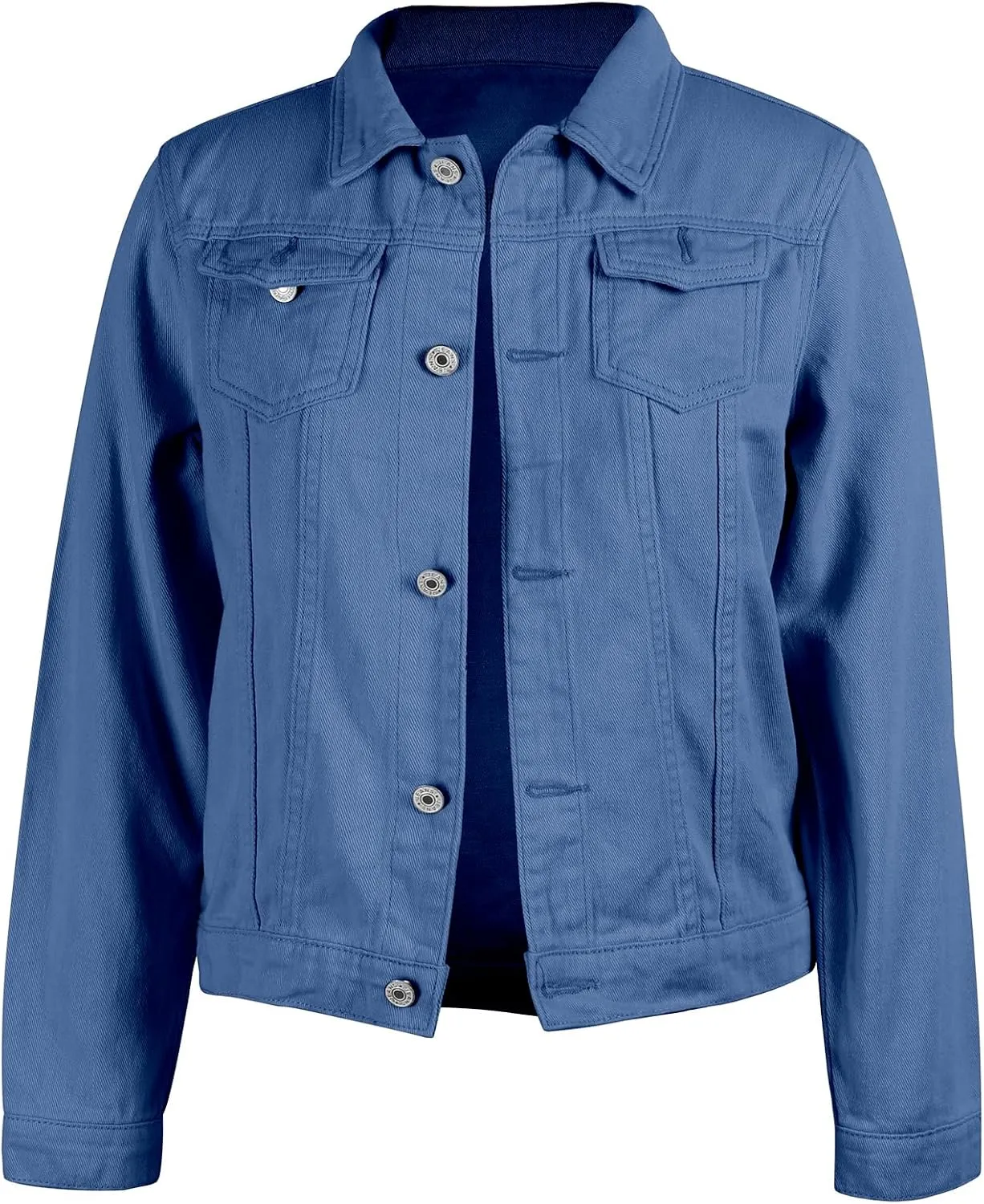 utcoco Women's Cropped Jean Jacket Long Sleeve Casual Button Down Denim Jacket