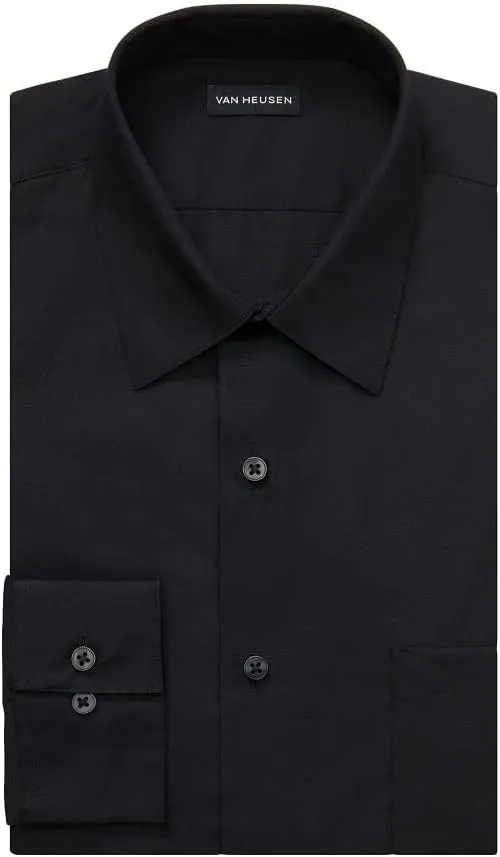 Van Heusen Men's Dress Shirt Fitted Poplin Solid