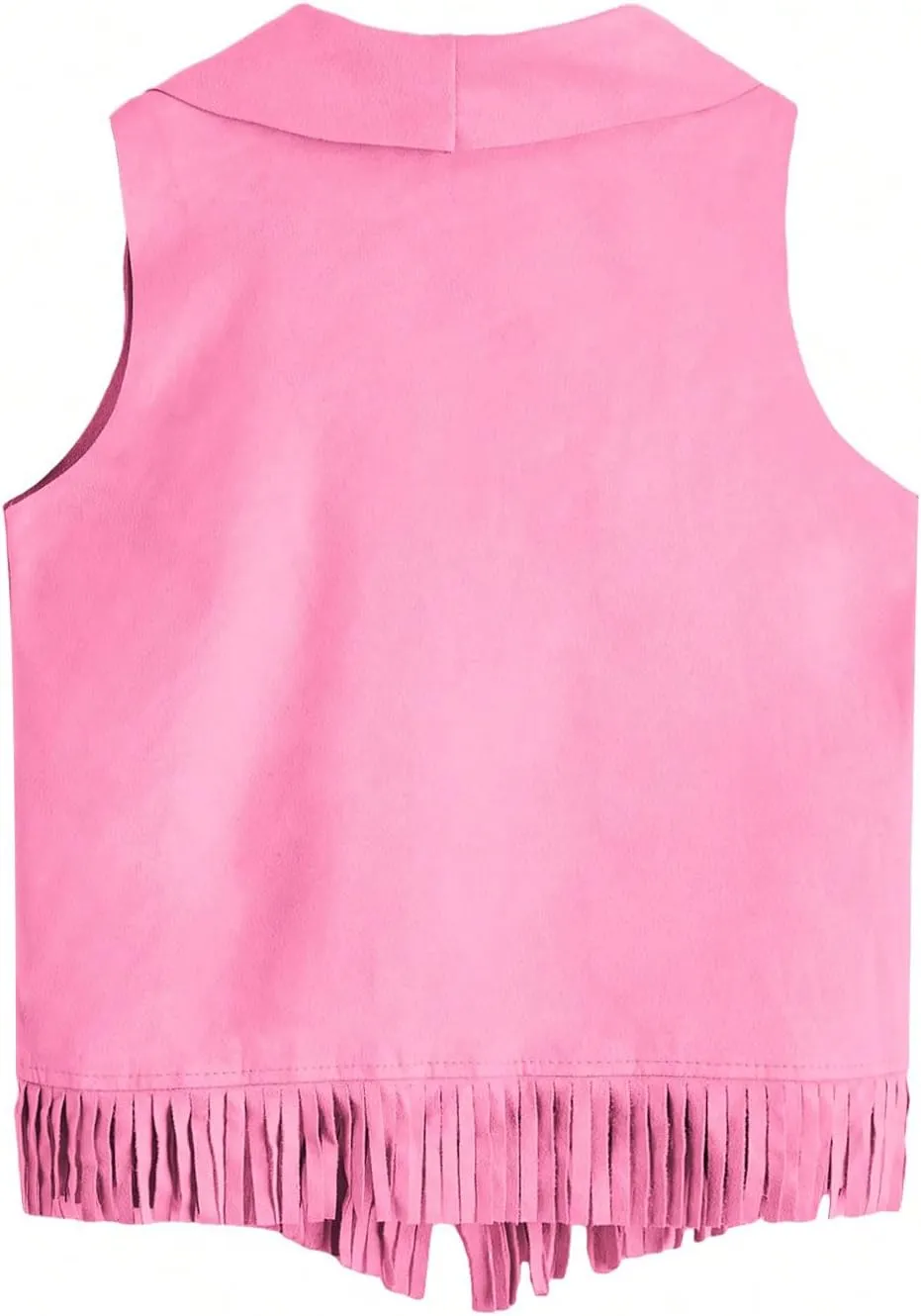 Verdusa Girl's Faux Suede Tassel Vest 70s Hippie Cardigan Cowgirl Fringe Jacket