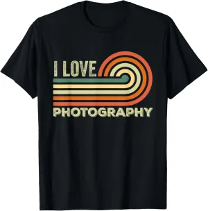 Vintage Sunset I Love Photography Retro T-Shirt