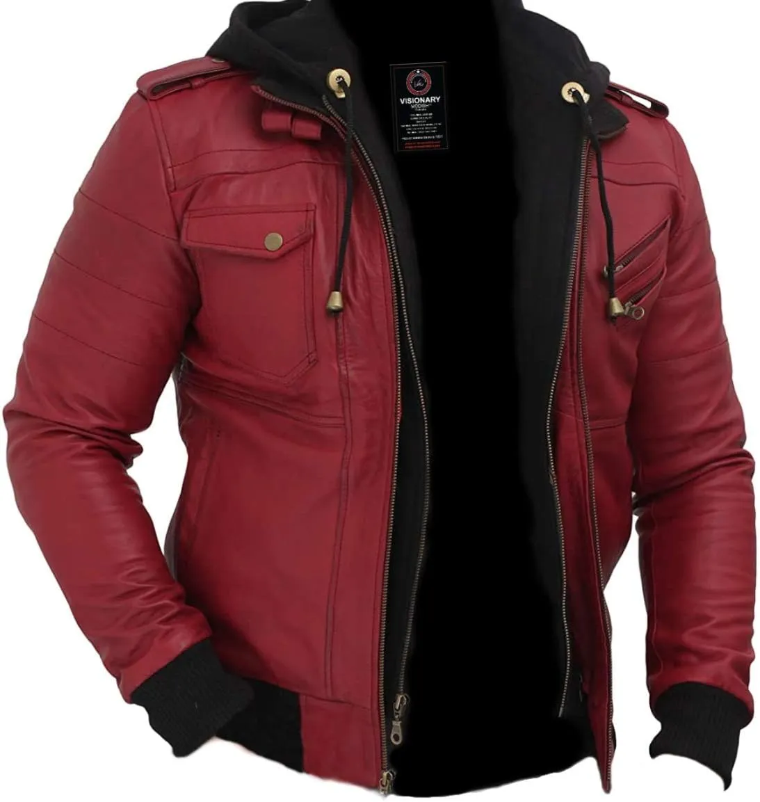Visionary Modish Men's Fashion Real leather jacket- Genuine Lambskin leather jacket Biker Style-VM19217211