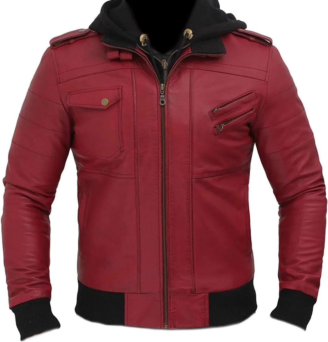 Visionary Modish Men's Fashion Real leather jacket- Genuine Lambskin leather jacket Biker Style-VM19217211