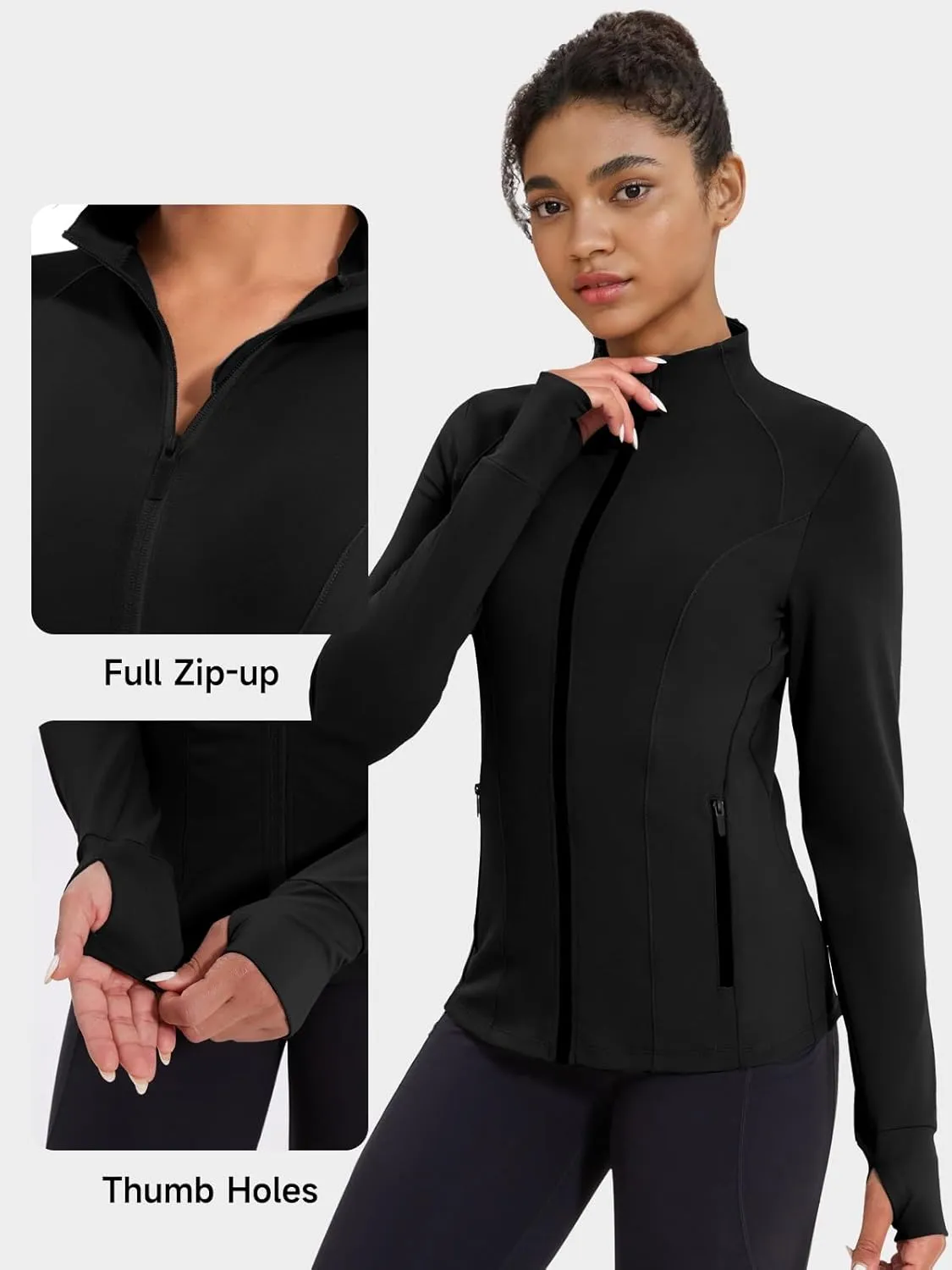 VUTRU Women's Workout Jacket Zip Up Athletic Lightweight Running Yoga Jacket with Pockets