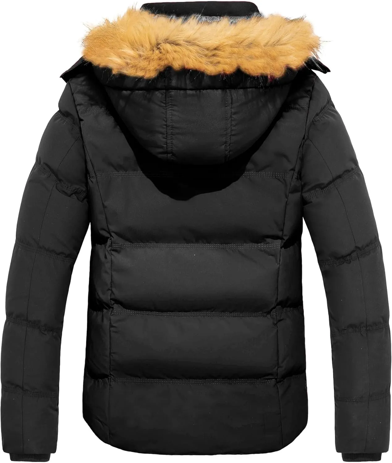 wantdo Men's Winter Puffer Jacket Thicken Winter Coat Warm Padded Jacket with Hood