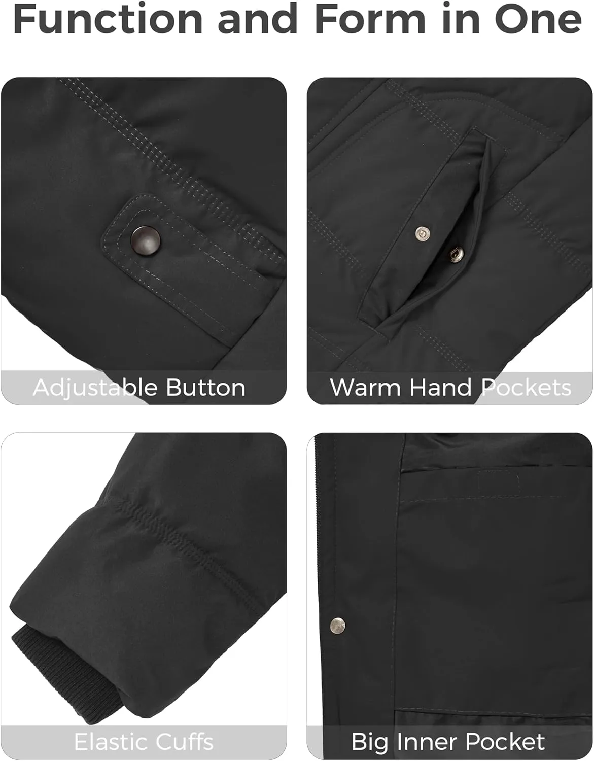 wantdo Men's Winter Puffer Jacket Thicken Winter Coat Warm Padded Jacket with Hood