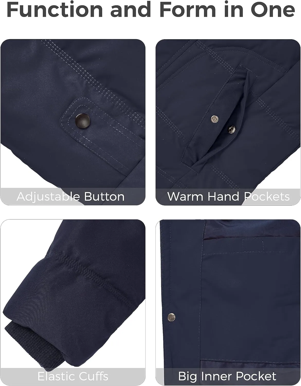 wantdo Men's Winter Puffer Jacket Thicken Winter Coat Warm Padded Jacket with Hood