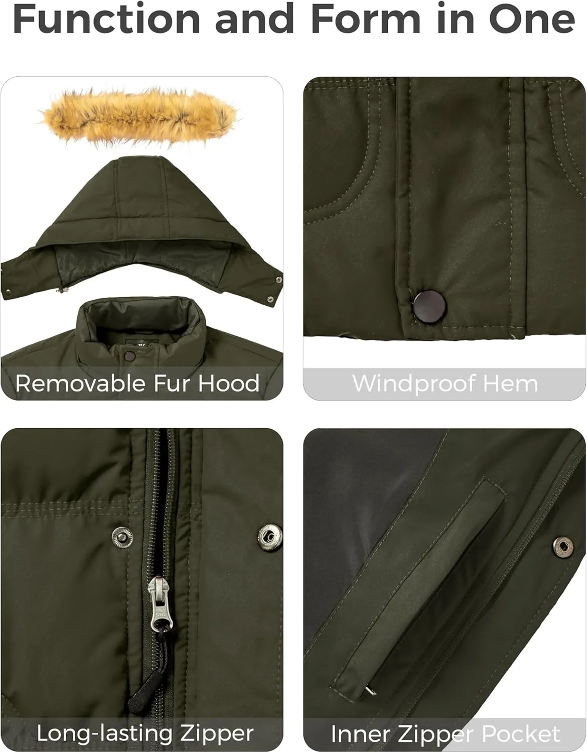 wantdo Men's Winter Puffer Jacket Thicken Winter Coat Warm Padded Jacket with Hood