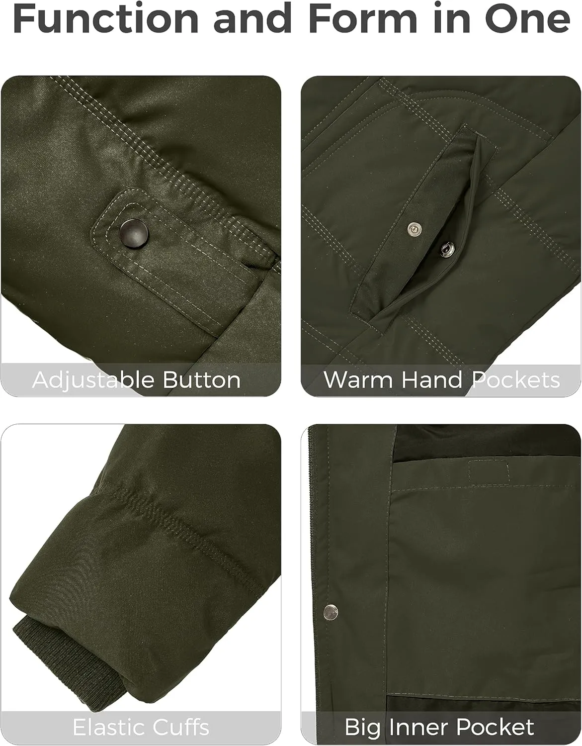wantdo Men's Winter Puffer Jacket Thicken Winter Coat Warm Padded Jacket with Hood