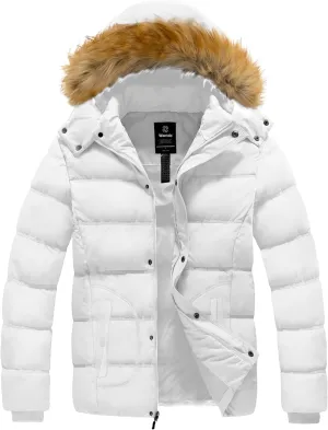 wantdo Men's Winter Puffer Jacket Thicken Winter Coat Warm Padded Jacket with Hood