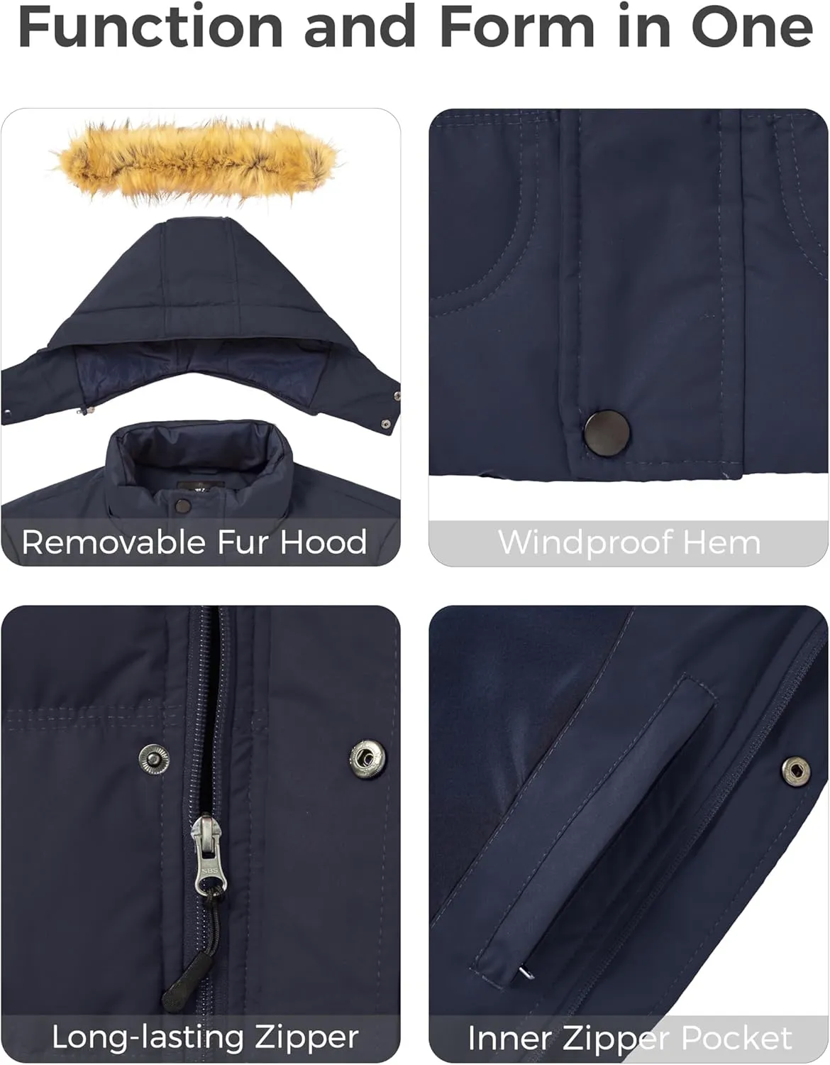 wantdo Men's Winter Puffer Jacket Thicken Winter Coat Warm Padded Jacket with Hood