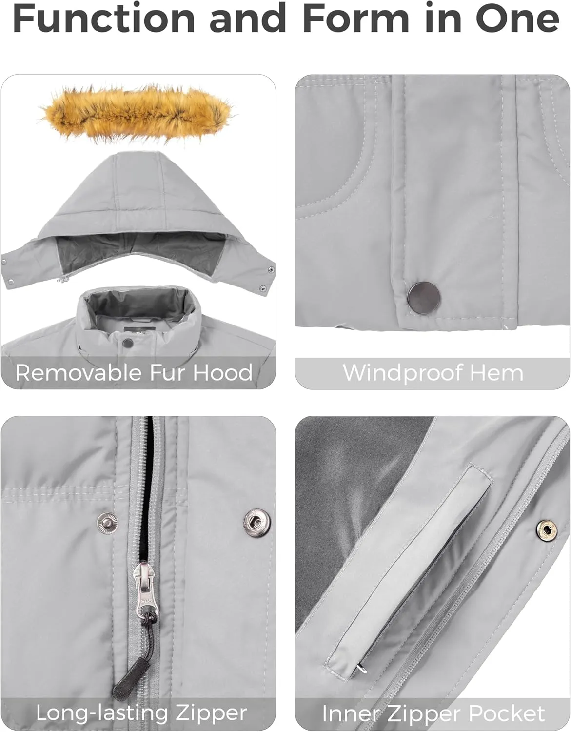 wantdo Men's Winter Puffer Jacket Thicken Winter Coat Warm Padded Jacket with Hood