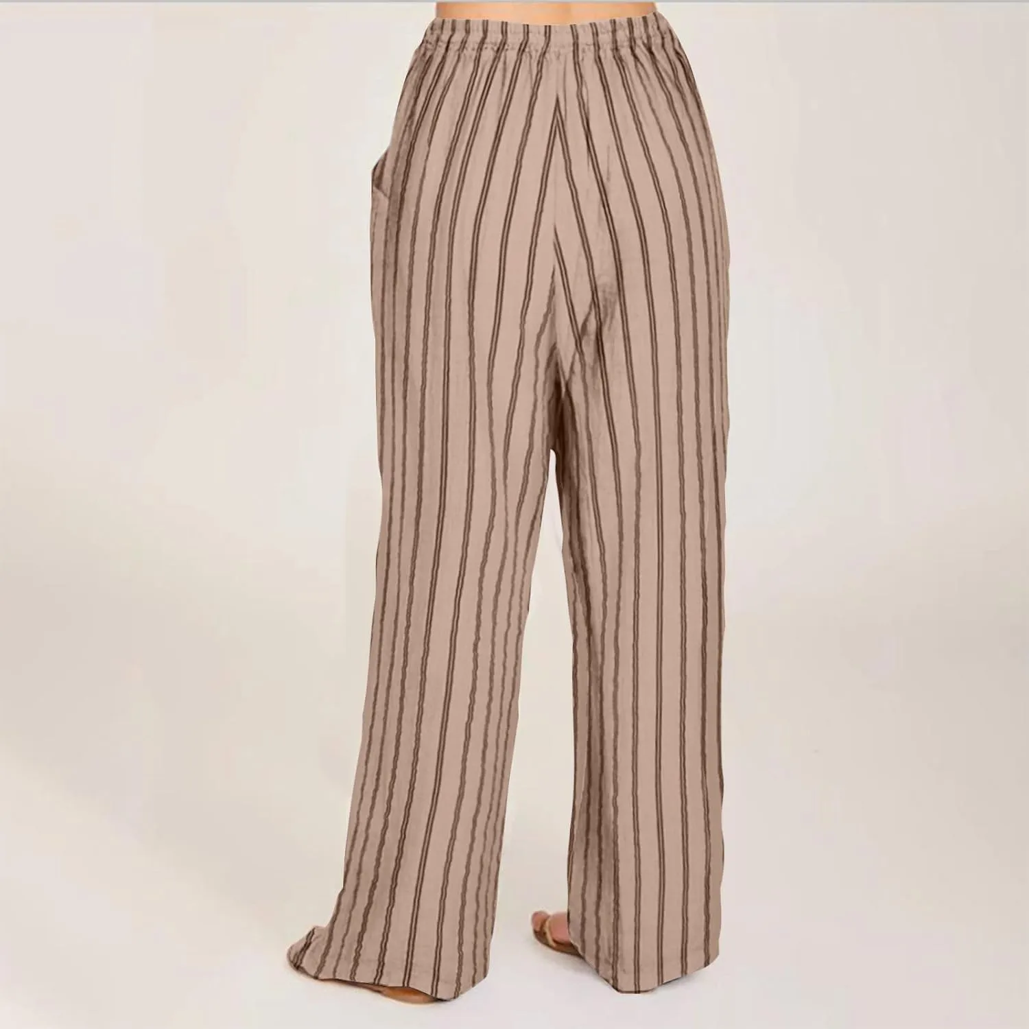 Wide Leg Cotton Linen Pants Women 2025 Summer Lightweight Lounge Pants High Waisted Loose Slacks Trousers with Pockets