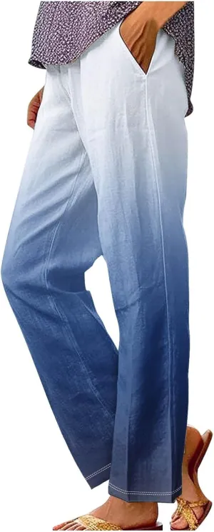 Wide Leg Linen Palazzo Pants for Women Spring Casual Spring Pants for Women Women Linen Wide Pants