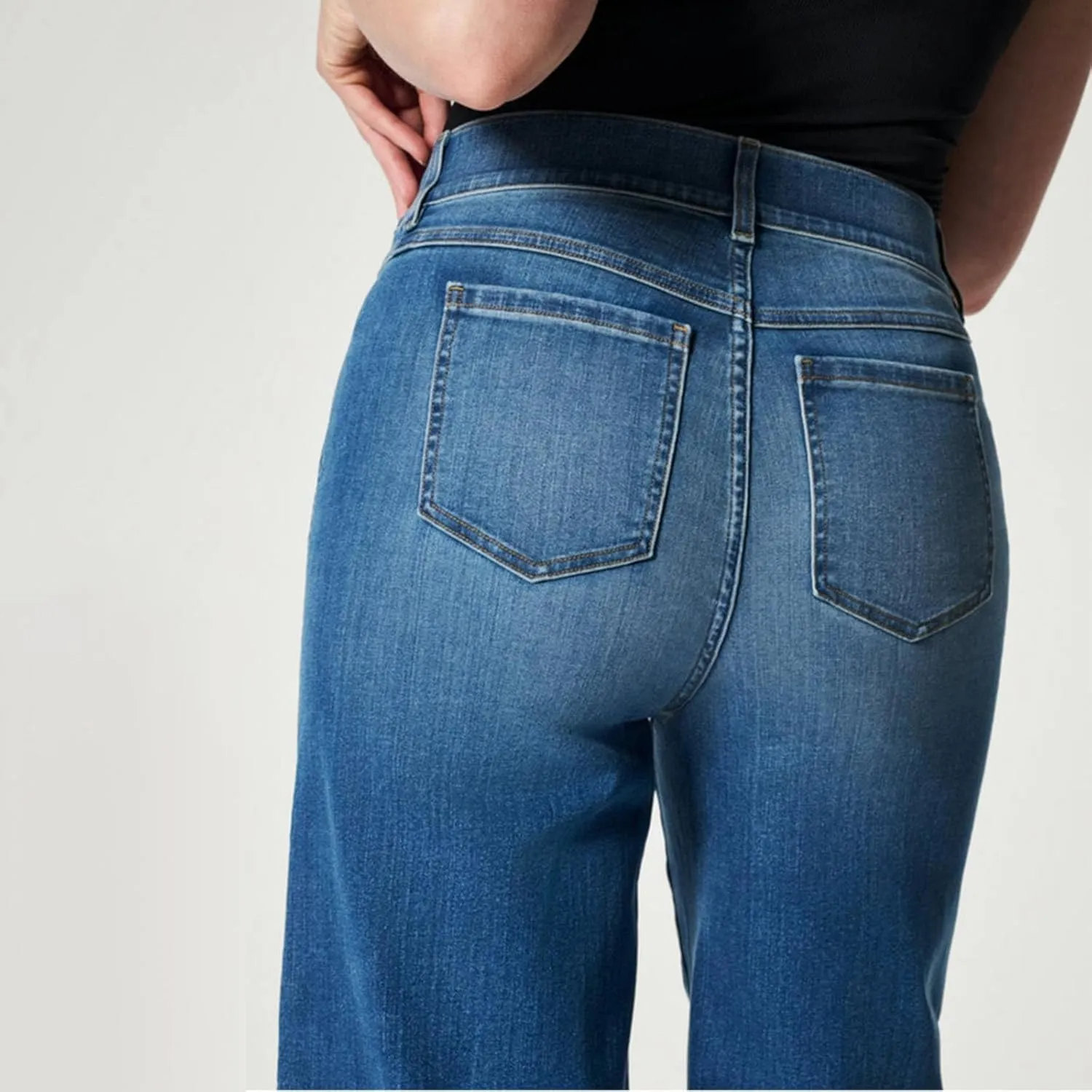 Women Jeans High Waisted Straight Wide Leg Pant Baggy Stretch Pants Casual Loose Business Outdoor Bottoms with Pocket