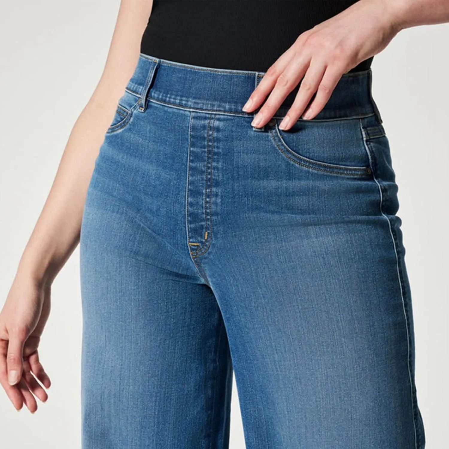 Women Jeans High Waisted Straight Wide Leg Pant Baggy Stretch Pants Casual Loose Business Outdoor Bottoms with Pocket