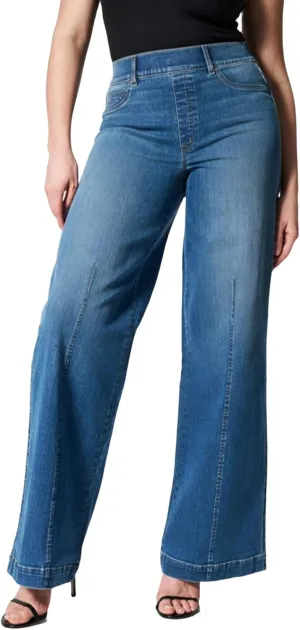 Women Jeans High Waisted Straight Wide Leg Pant Baggy Stretch Pants Casual Loose Business Outdoor Bottoms with Pocket