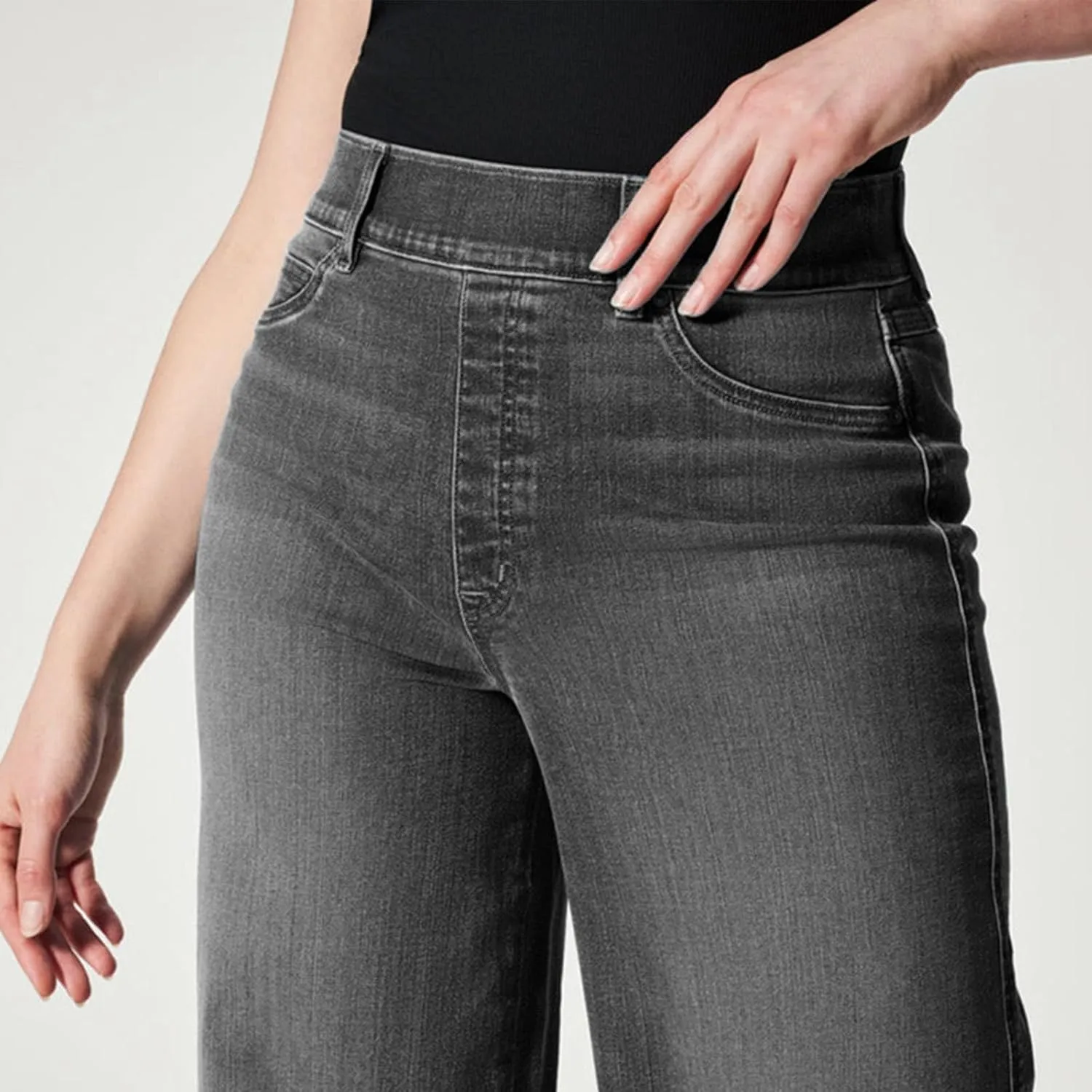 Women Jeans High Waisted Straight Wide Leg Pant Baggy Stretch Pants Casual Loose Business Outdoor Bottoms with Pocket