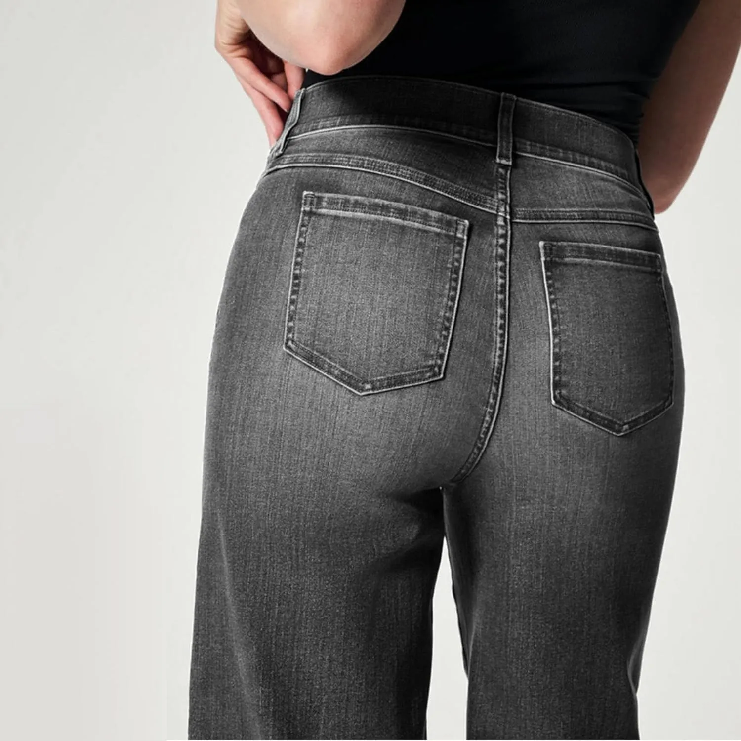 Women Jeans High Waisted Straight Wide Leg Pant Baggy Stretch Pants Casual Loose Business Outdoor Bottoms with Pocket