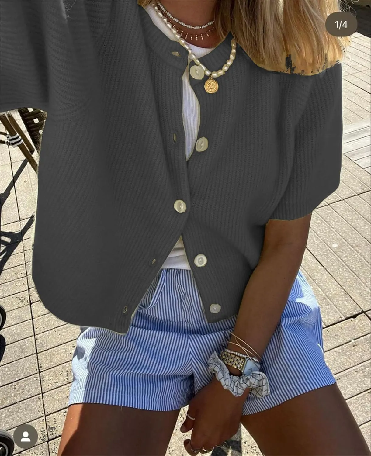 Women Knitted Crop Cardigan Sweater Short Sleeve Button Down Ribbed Knit Crop Top Blouse Y2k Pullover Tee Tops