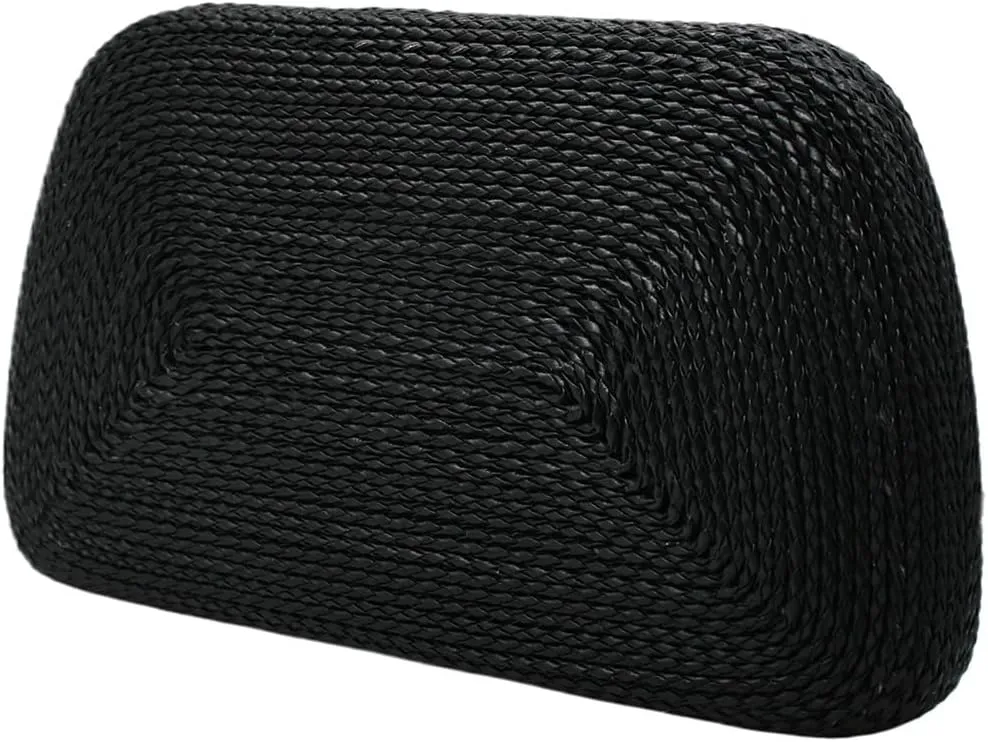 Women Straw Clutch Purse Summer Beach Handbag Woven Evening Purse Raffia Dumpling Bag for Party Wedding Holiday