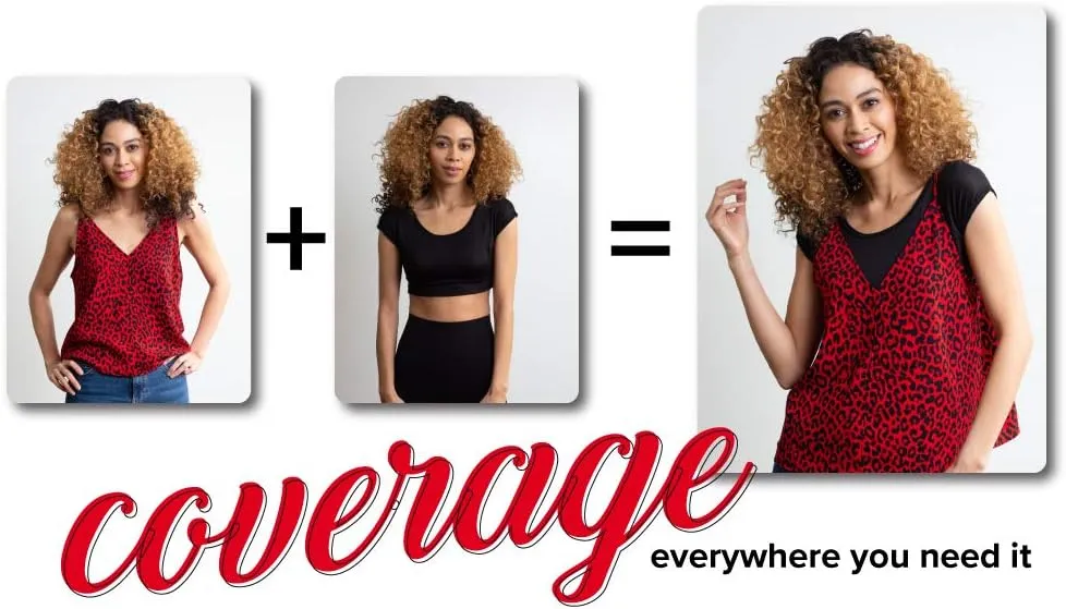 Women Tank Top Cami Layering HALFTEE Cap Sleeve Tee | Demi Crop Undershirt for Women & Teens XS-6X
