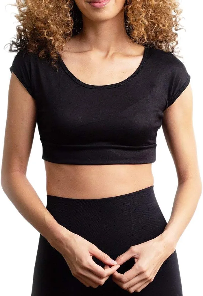 Women Tank Top Cami Layering HALFTEE Cap Sleeve Tee | Demi Crop Undershirt for Women & Teens XS-6X