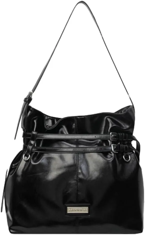 Women Vegan Leather Shoulder Bag Hobo Bag Trendy Tote Bag Purse Slouchy Crossbody Bag Adjustable Stap