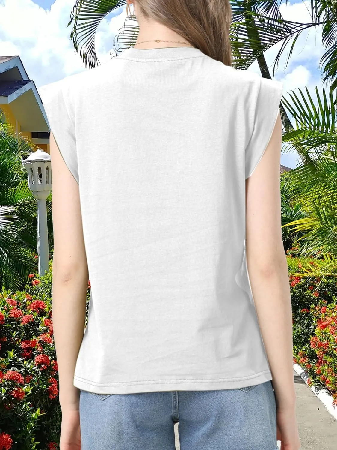 Womens Cap Sleeve T Shirts Tops Crew Neck Casual 2025 Trendy Top Basic Summer Short Sleeve Loose Fit Tee Shirt