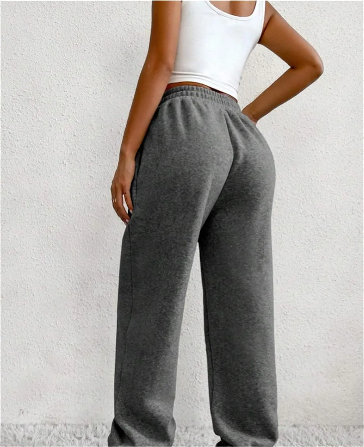Womens Casual Pants V Crossover Waist Sweatpants Cinch Bottom Workout Trousers Baggy Y2K Jogger