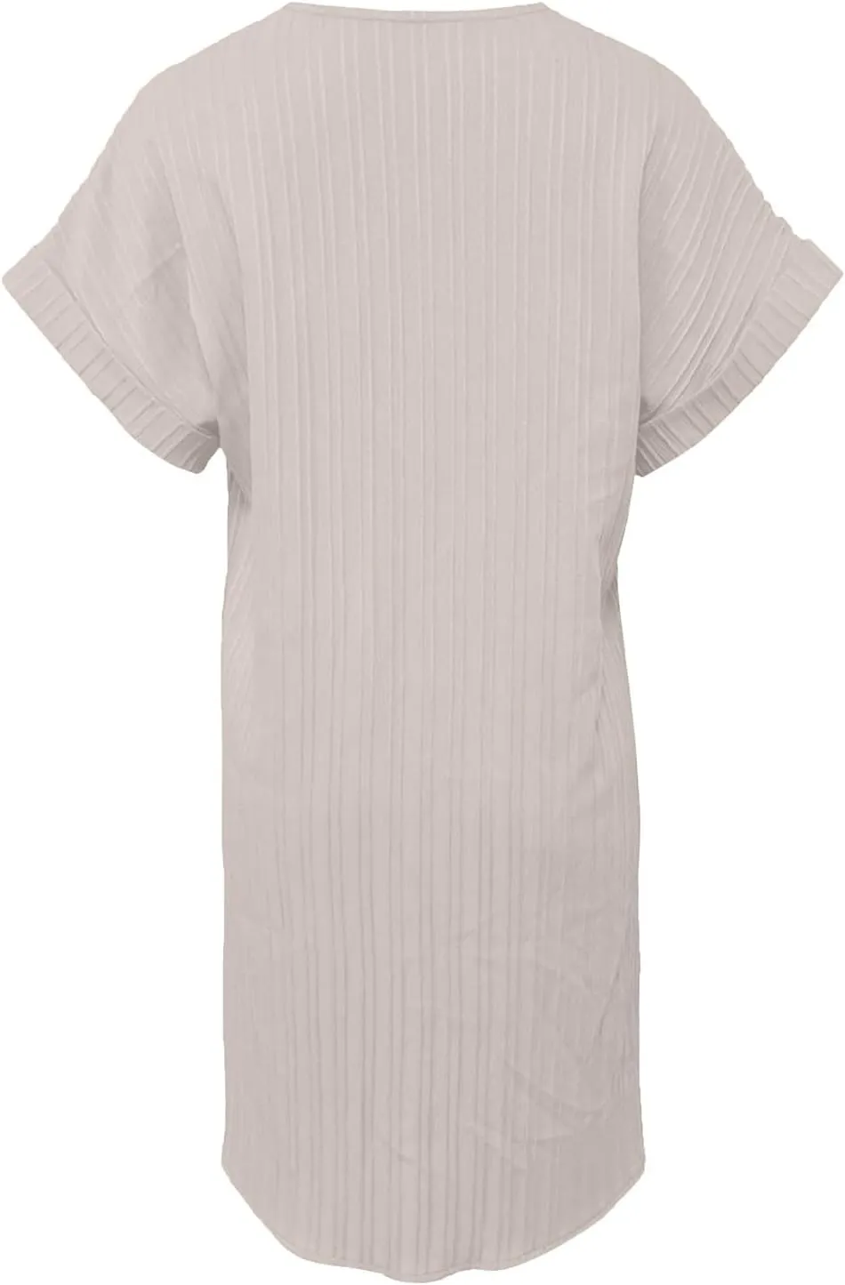 Women's Casual T Shirt Dress Summer V Neck Button Short Sleeve Dresses 2025 Mini Sundresses Linen Dress Women