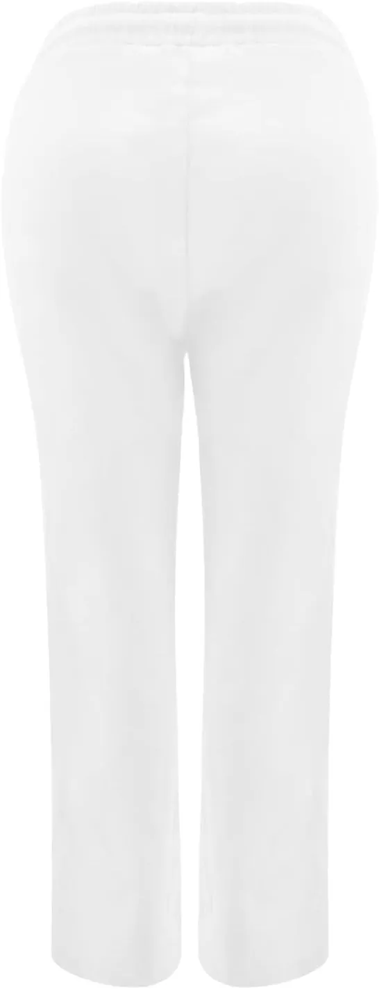 Womens Cotton Linen Pants 2025 Casual Elastic High Waisted Straight Leg Lounge Pant Summer Long Trousers with Pockets