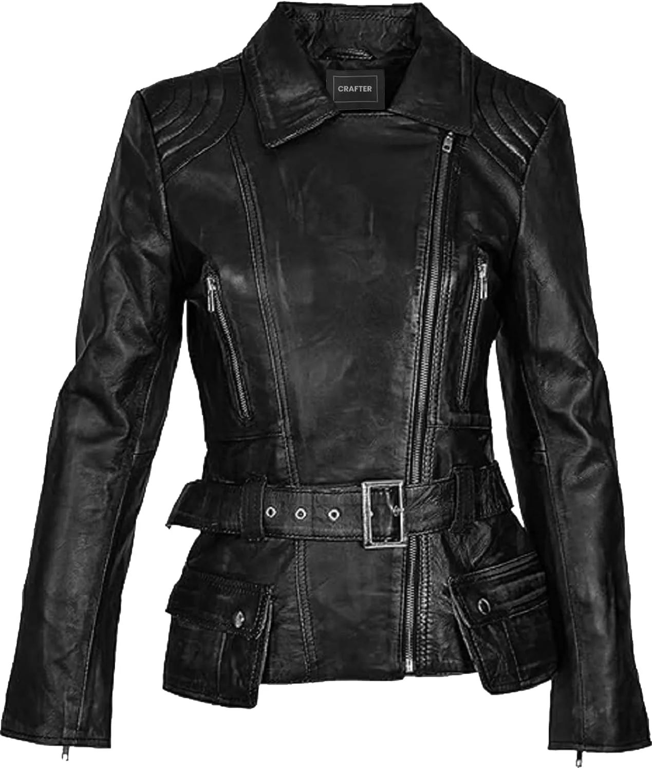 Womens Genuine Lambskin Leather Jacket | Classic rider leather jacket | Black Leather Jacket Women | Womens Leather Jacket