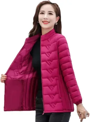 Women's Jacket Parkas Thin Down Cotton Coat Winter Slim Short Cotton-Padded Coat Warm Outwear