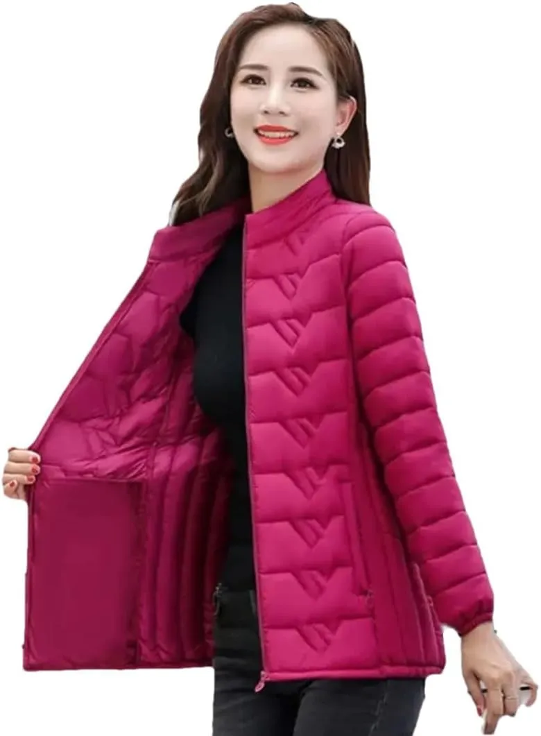 Women's Jacket Parkas Thin Down Cotton Coat Winter Slim Short Cotton-Padded Coat Warm Outwear