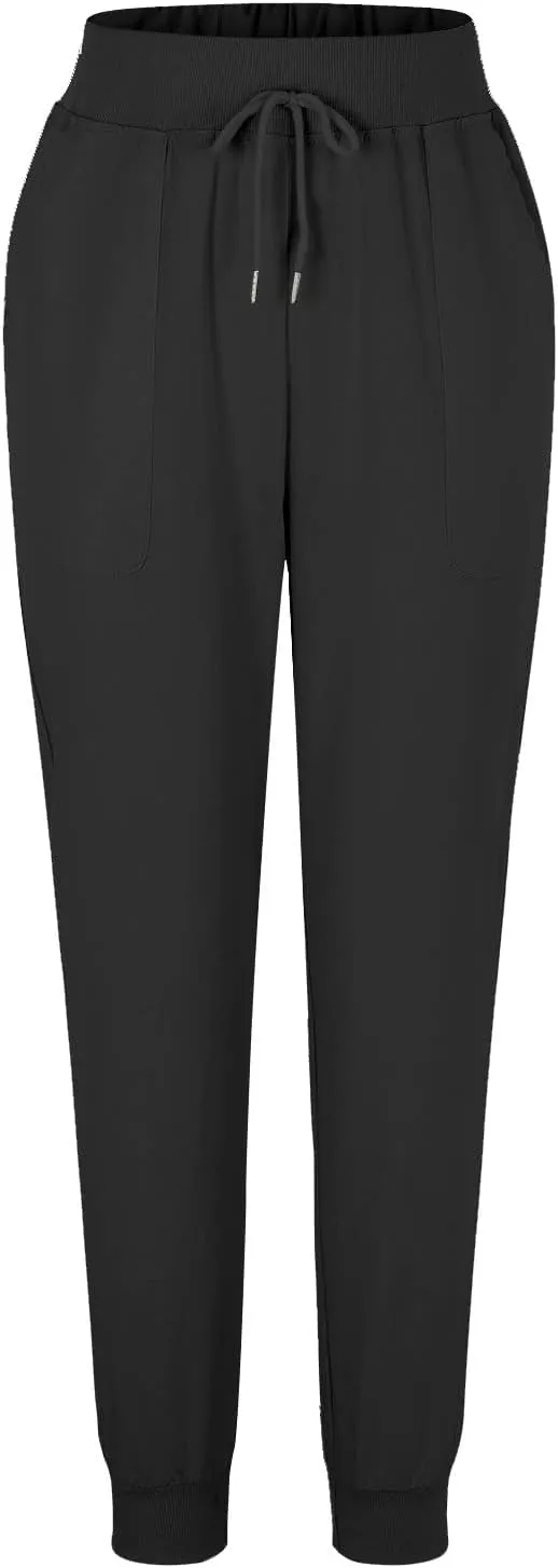 Womens Linen Pants Linen Trousers for Women Summer Casual Elastic Pants with Pockets