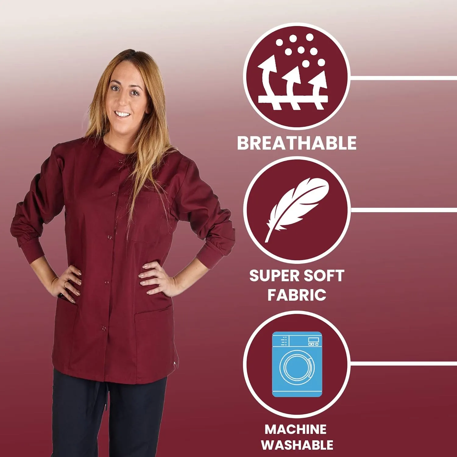 Women's Scrub Jacket Warm Up Medical Scrub Jackets for Women