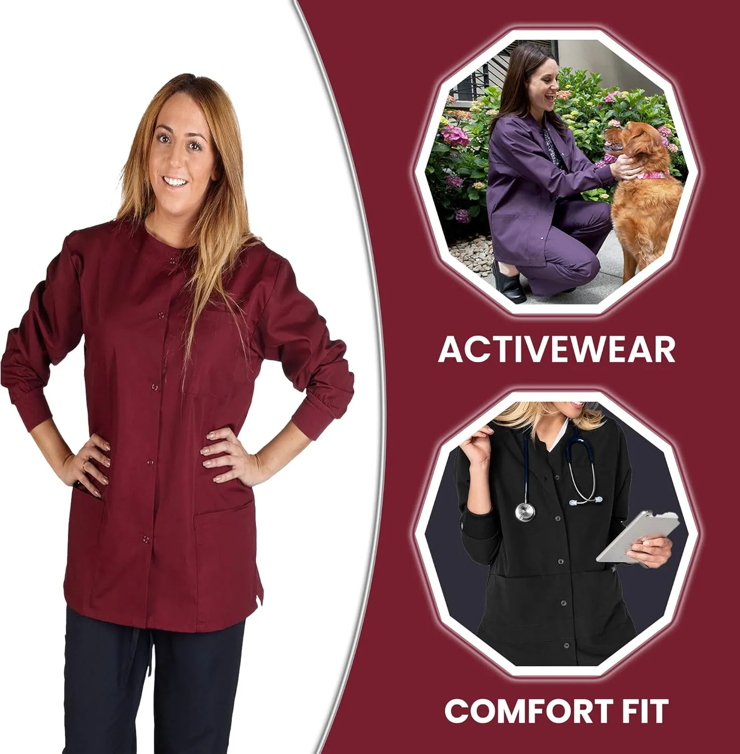 Women's Scrub Jacket Warm Up Medical Scrub Jackets for Women