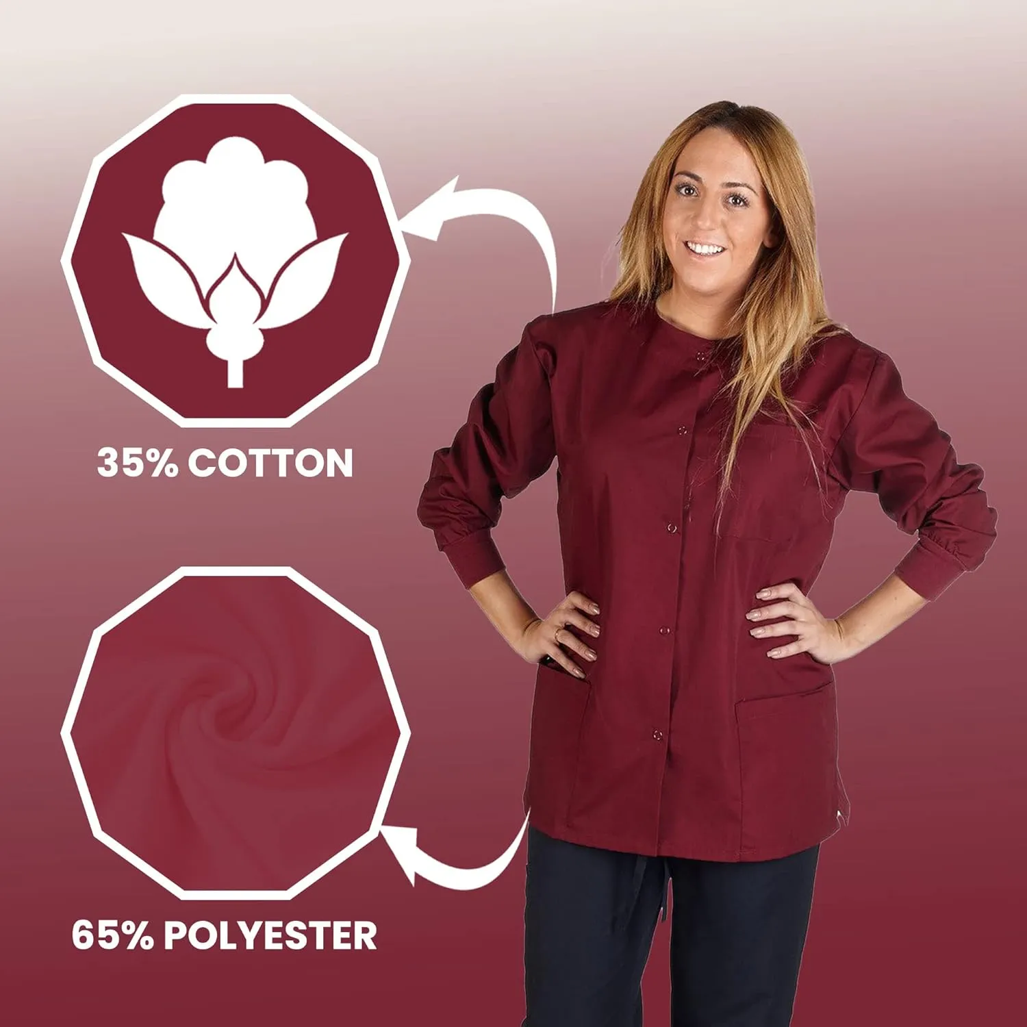 Women's Scrub Jacket Warm Up Medical Scrub Jackets for Women