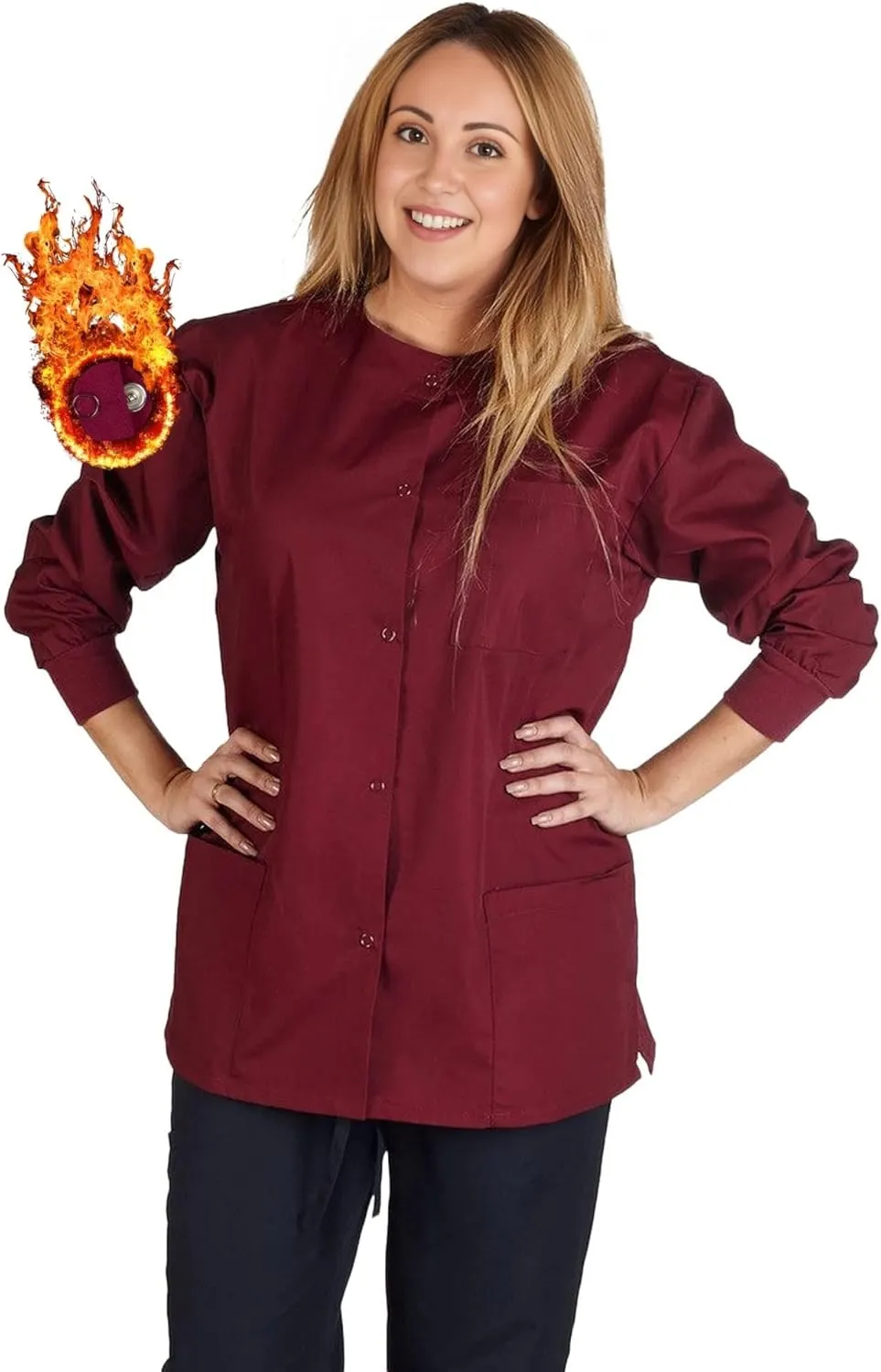 Women's Scrub Jacket Warm Up Medical Scrub Jackets for Women