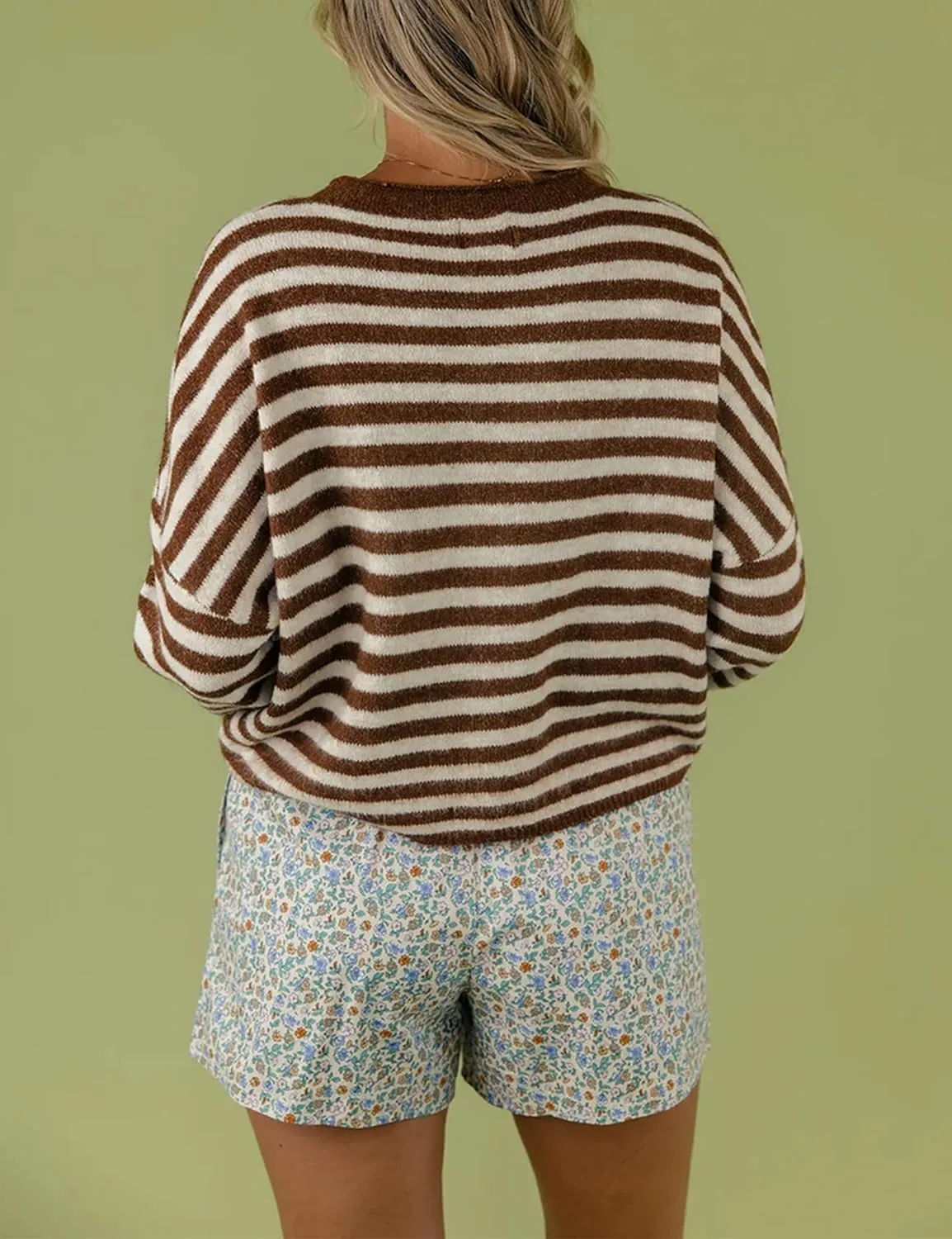 Womens Striped Cardigan Sweaters A Single Moment Button Up Tops Long Sleeve Casual Knit Lady Jackets
